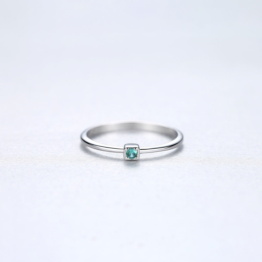 2019 Hot Sale CZ Square 925 Sterling Silver Ring