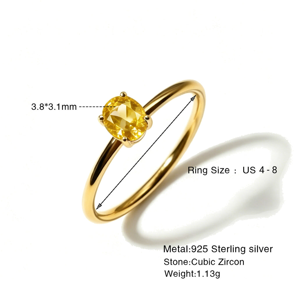 925 Sterling Silver Personalized Birthstone Ring - Custom Multi-Shape CZ Stackable Band