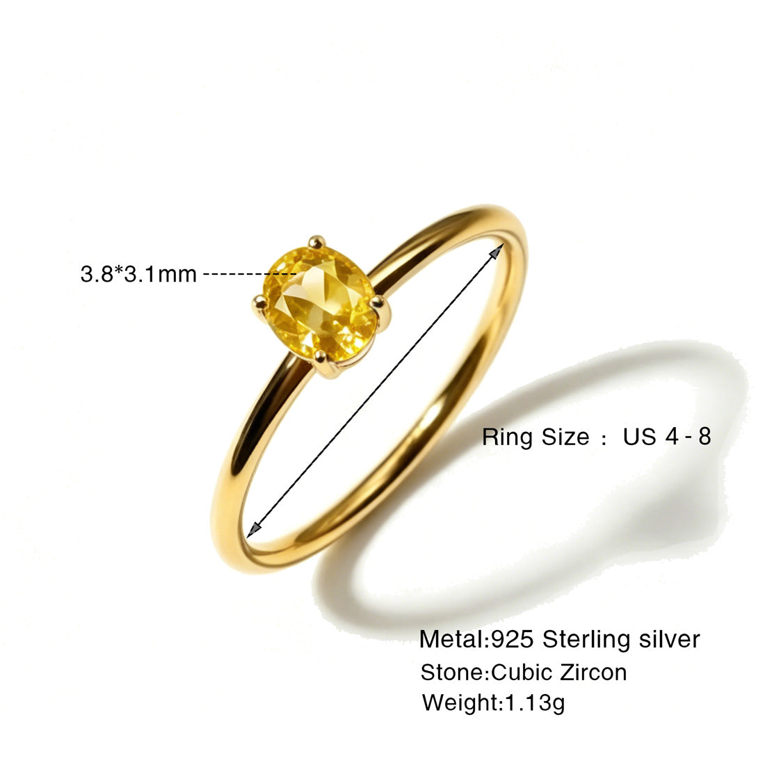 925 Sterling Silver Personalized Birthstone Ring - Custom Multi-Shape CZ Stackable Band