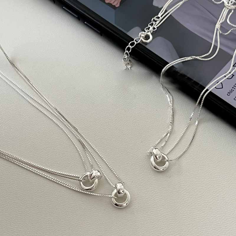 Minimalist Knot Sanke Chain 925 Sterling Silver Necklace