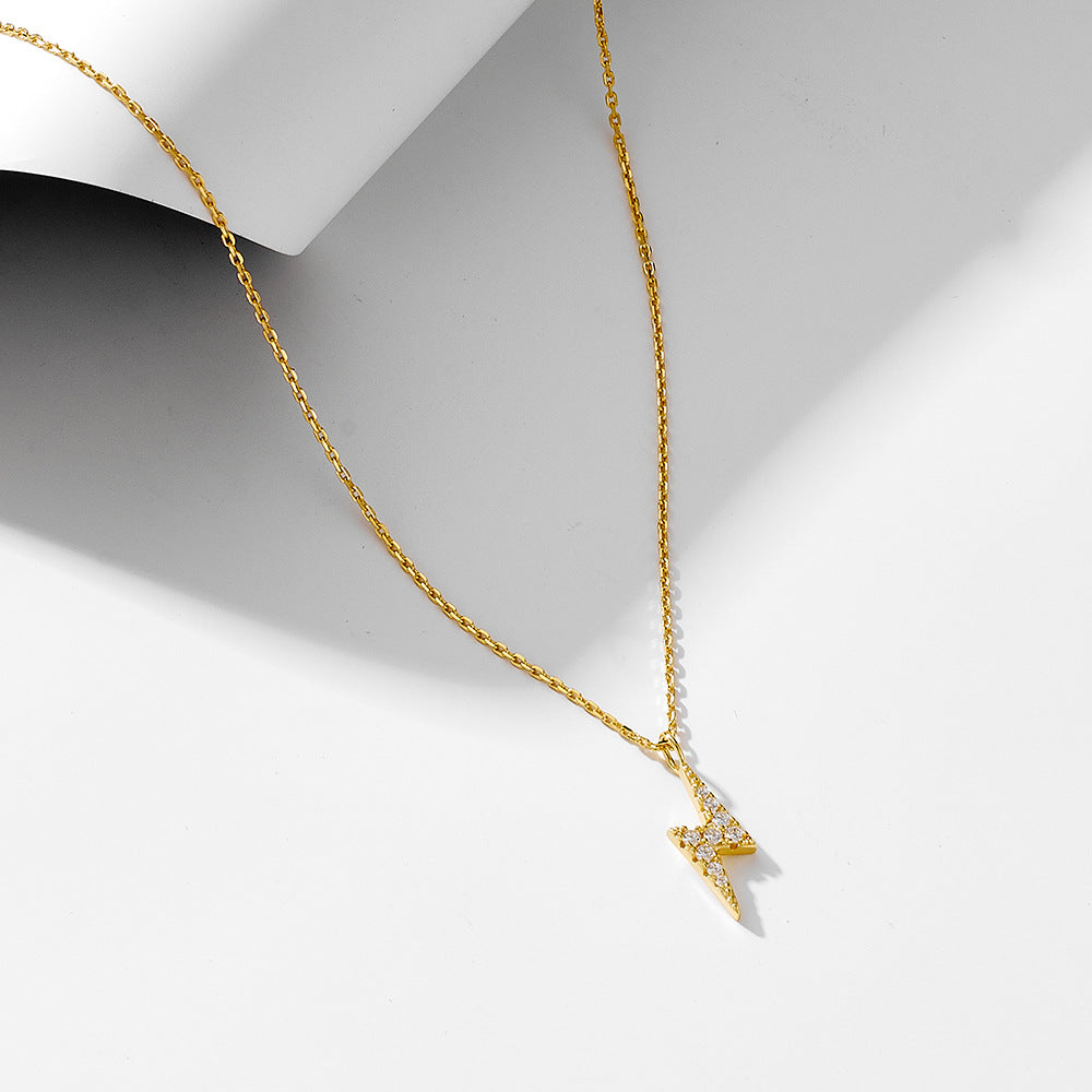 Casual CZ Lighting Gift 925 Sterling Silver Necklace