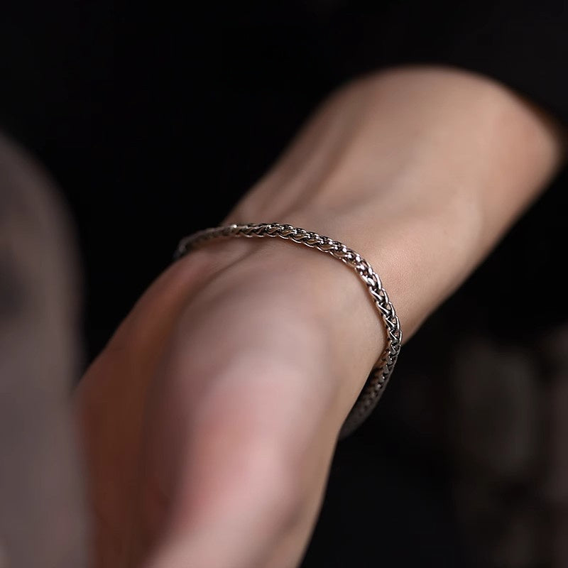 Braided Dragon Bone Chain 925 Sterling Silver Bracelet