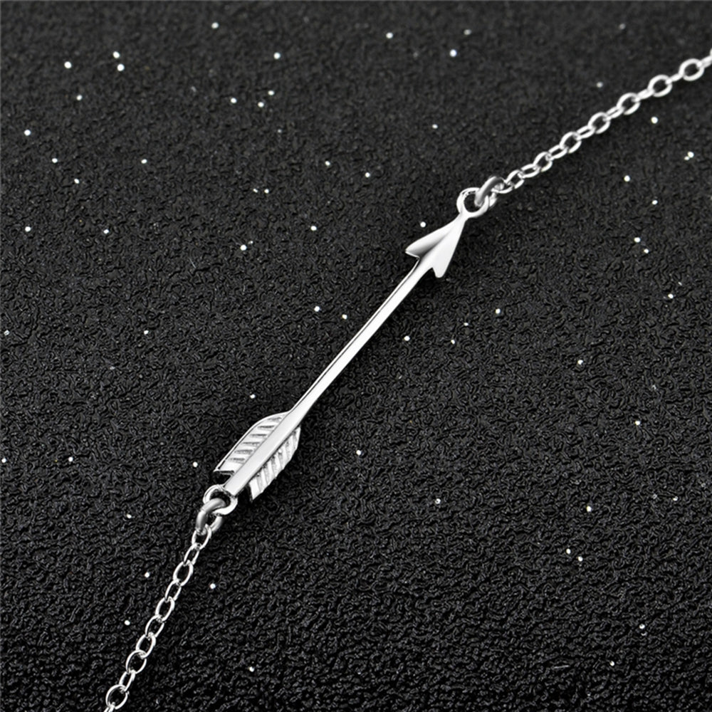 White Cupid's Arrow True Love Trendy 925 Sterling Silver Necklace Women