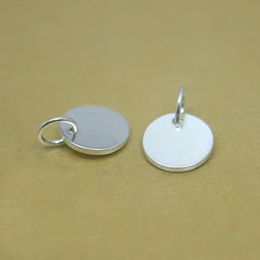 Custom Personalized 925 Sterling Silver Circle Round Blank 8mm 10mm