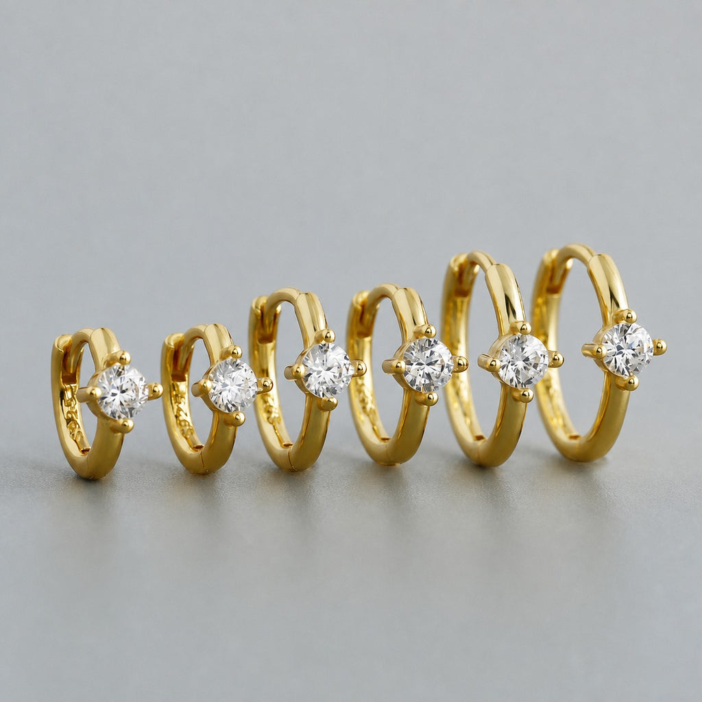 Geometric Circular Cubic Zirconia 925 Sterling Silver Earrings