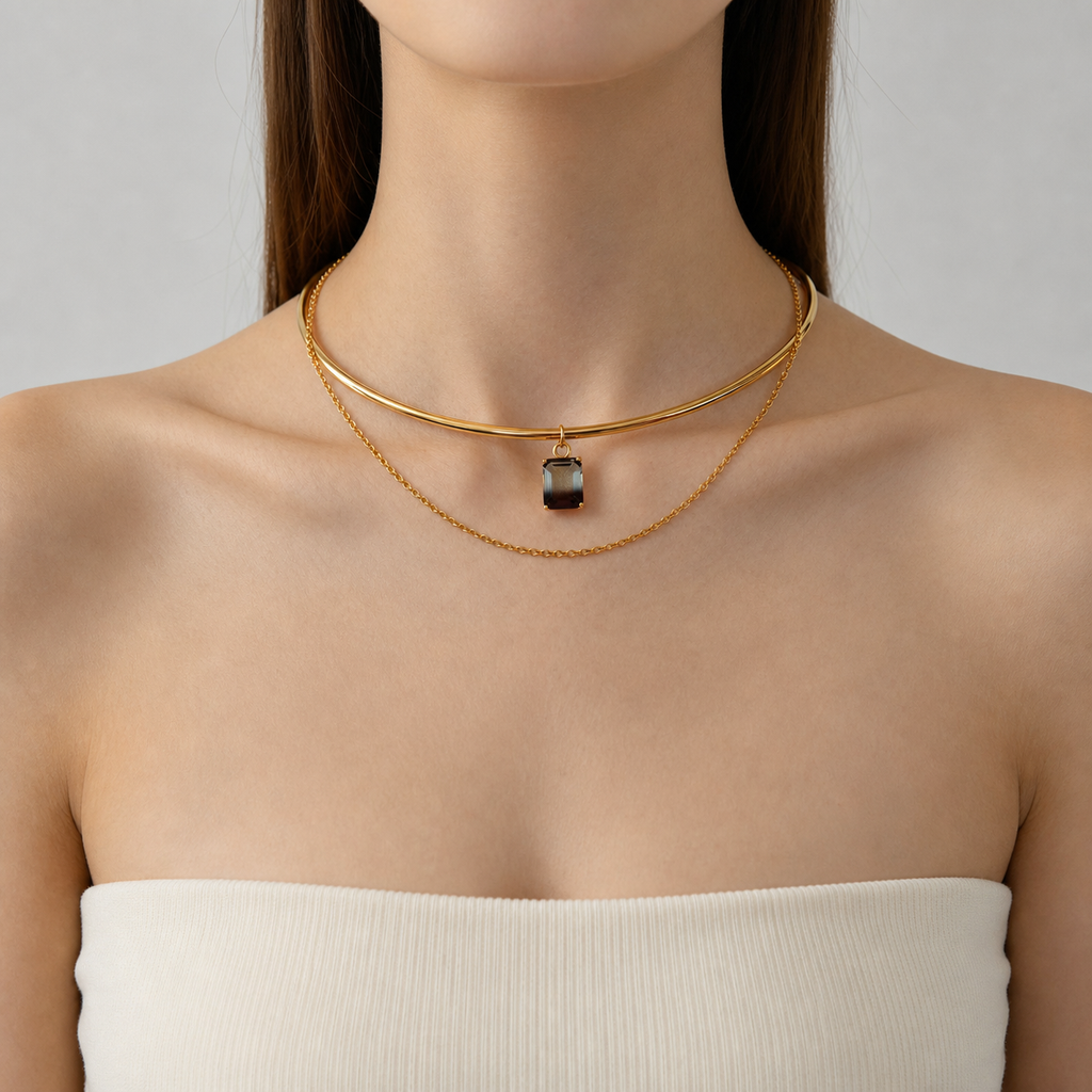 925 Sterling Silver Multi Wear Layered Open Choker Elegant Pearl Drop Pendant Collar Necklace