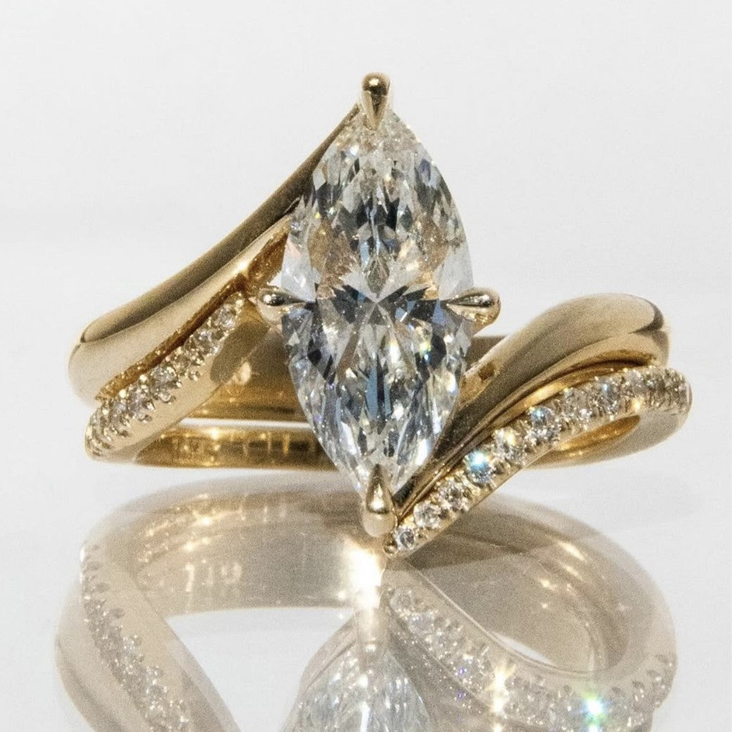 Stacked Ring Set with Curved Moissanite   925 Sterling Silver Stud Earrings