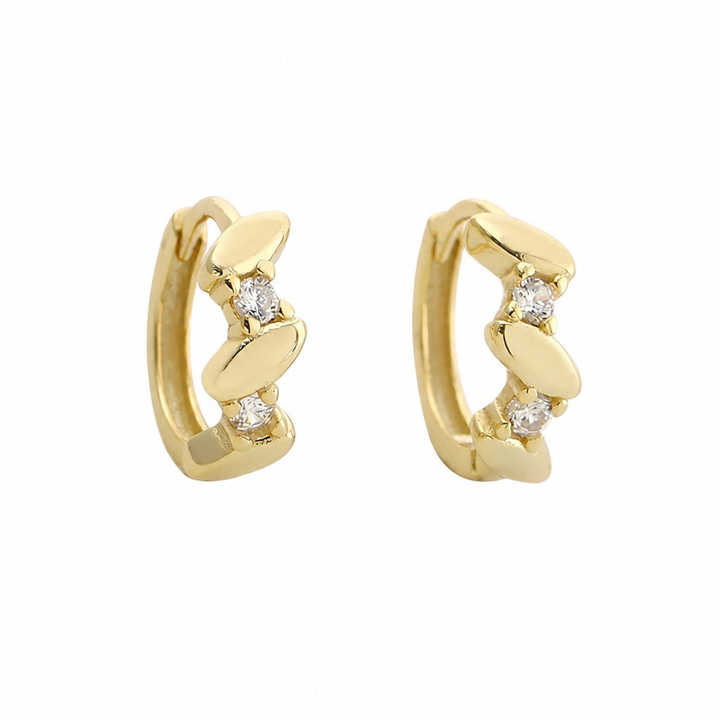 Geometric Marquise Cut Cubic Zirconia Close Fitting Hoop 925 Sterling Silver Earrings