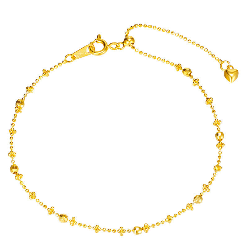 Pure Metal Geometric Faceted Bead Station 925 Sterling Silver Adjustable Slider Chain Bracelet