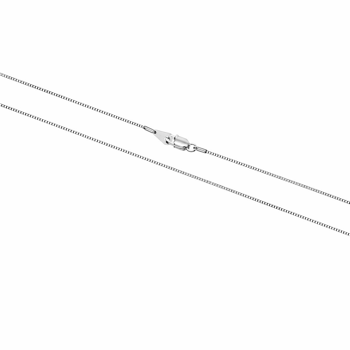 Pure Metal Minimalist Silver 925 Sterling Silver Box Chain Necklace Women Men Daily  Necklace