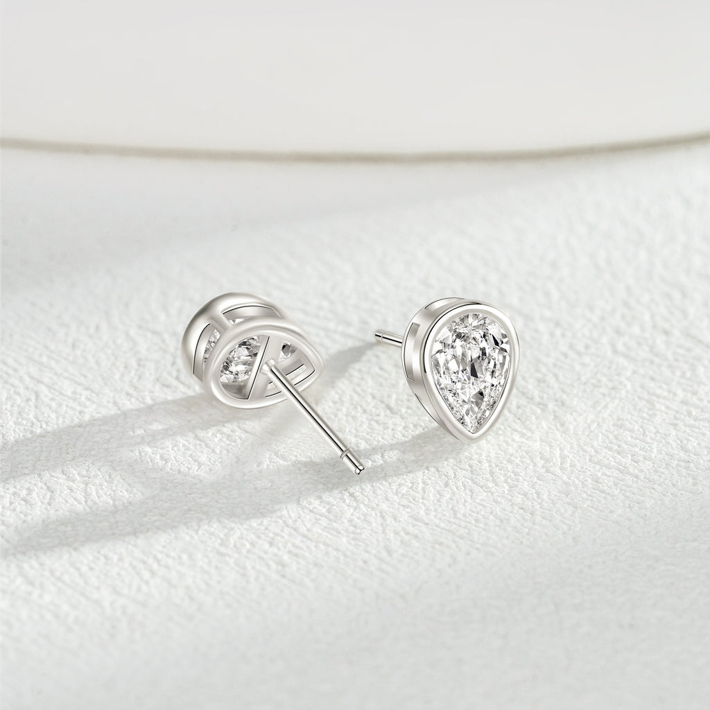 Fashion Ear Jewelry Luxury Teardrop CZ S925 Sterling Silver Stud Earrings