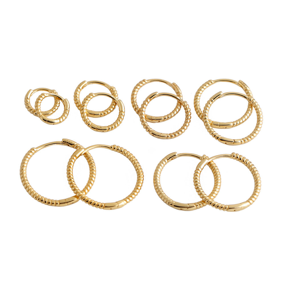 Twisted Rope Hoop Earrings 925 Sterling Silver Earrings