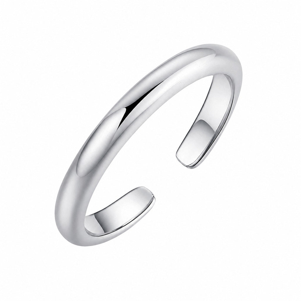 Minimalist Smooth Band S925 Sterling Silver Adjustable  Open Geometric Toe Ring