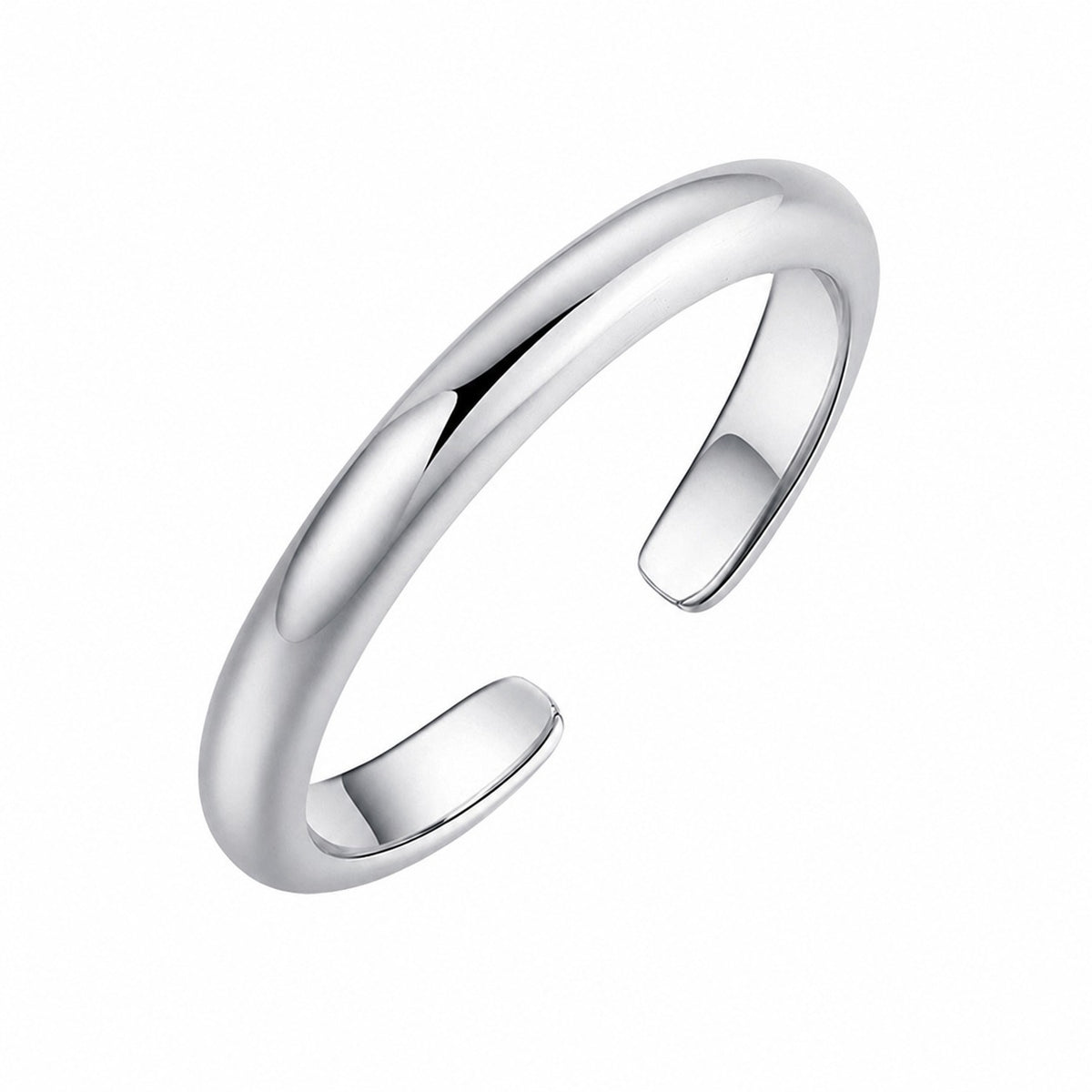 Minimalist Smooth Band S925 Sterling Silver Adjustable  Open Geometric Toe Ring