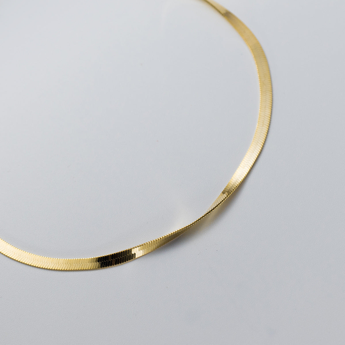 Minimalist Flat Snake Chain Round Bead Dangle S925 Sterling Silver Anklet