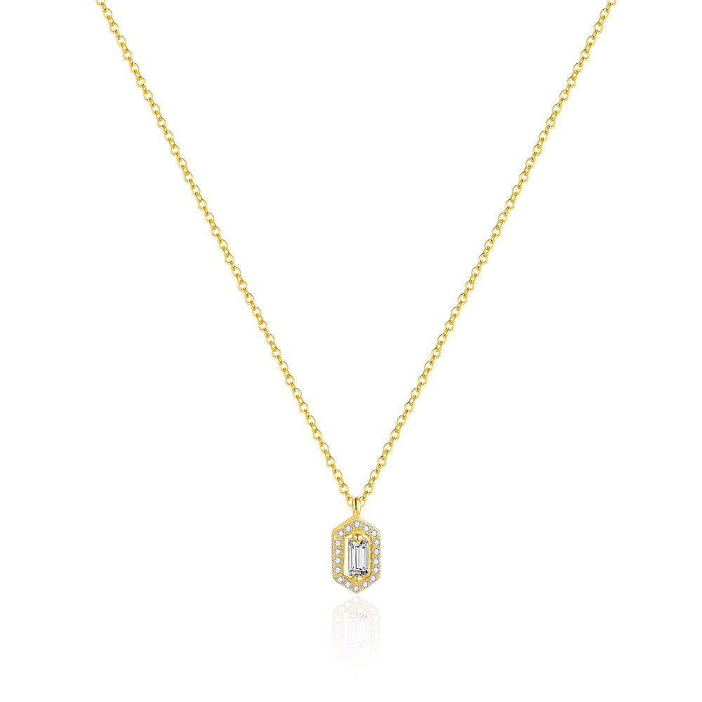 Elegant Shining Baguette Gold 925 Sterling Silver Dangling Earrings Necklace Bracelet Adjustable Ring