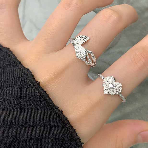 Elegant Flying Butterfly 925 Sterling Silver Adjustable Ring