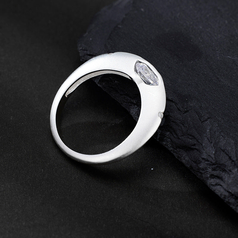 Elegant Modern Jewelry Rotatable Cosmic Star Design Cubic Zirconia  925 Sterling Silver Ring
