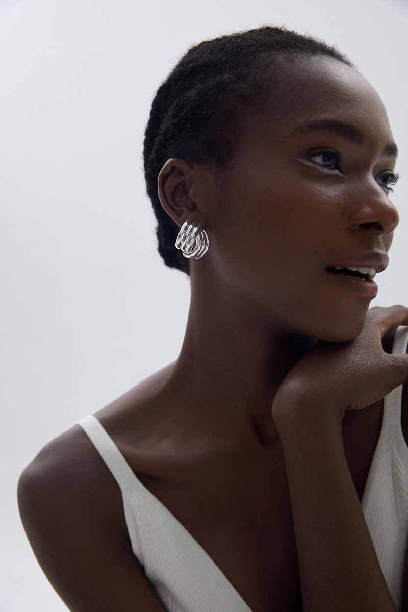 Chunky Electroforming Classic Geometry Large Bold Look Exaggerated Jewelry Extra Large Cross S999 Sterling Silver Statement Earrings