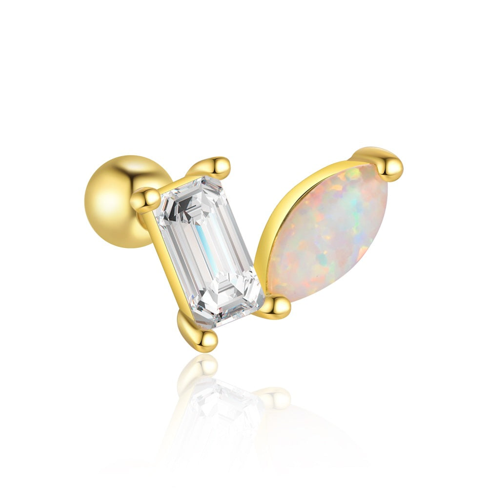 Gril CZ Star Bow-knot Crescent Moon Flower Waterdrops 925 Sterling Silver Dangling Earrings