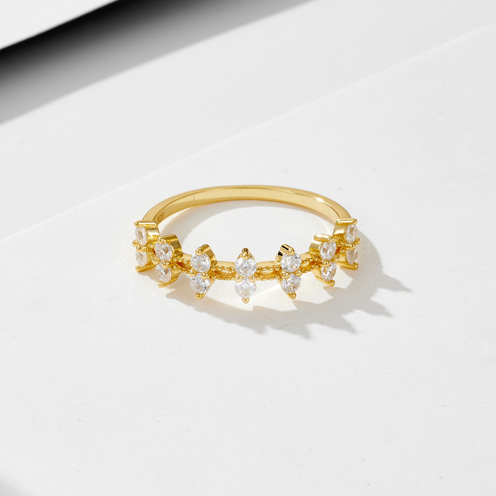 Lady CZ Leaves Fashion 925 Sterling Silver Ring