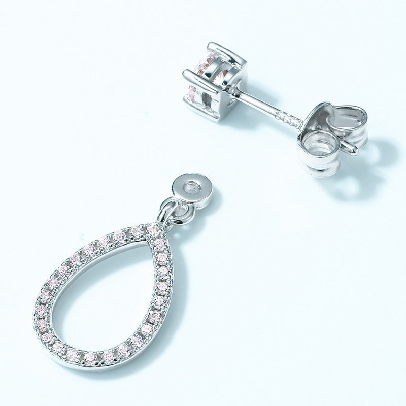 Moissanite Teardrop Drop Dangle 925 Sterling Silver Earrings