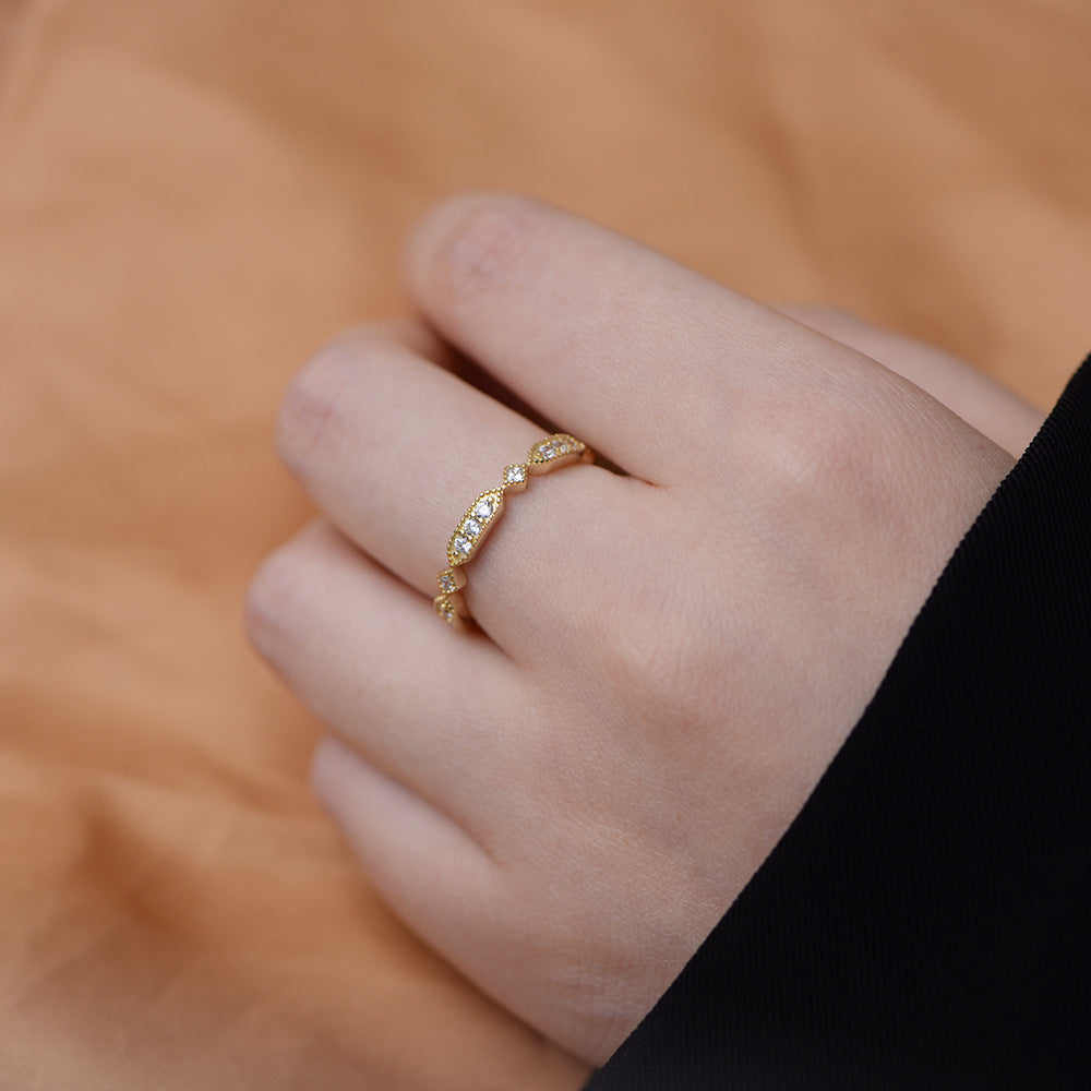 Geometry Rhombus Rectangle CZ 925 Sterling Silver Ring