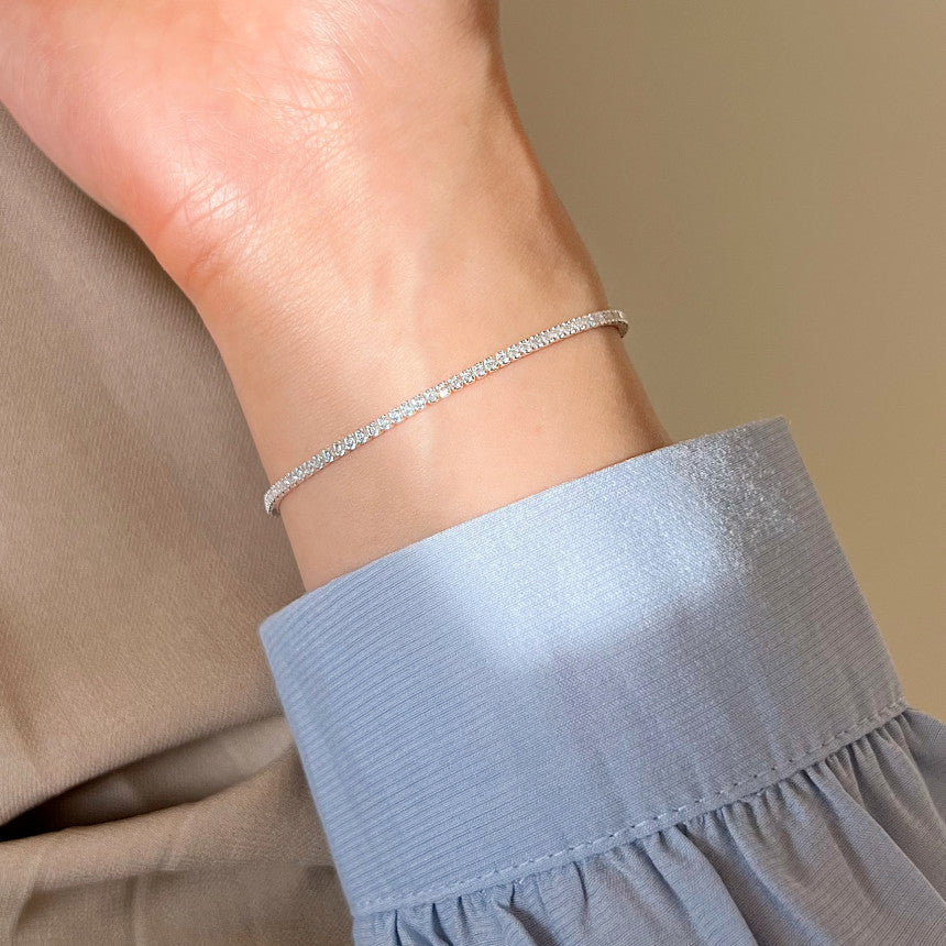 Fashion Micro Setting CZ 925 Sterling Silver Bracelet