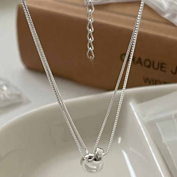 Minimalist Knot Sanke Chain 925 Sterling Silver Necklace