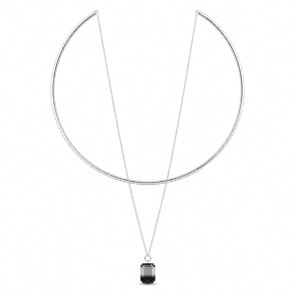 925 Sterling Silver Multi Wear Layered Open Choker Elegant Pearl Drop Pendant Collar Necklace