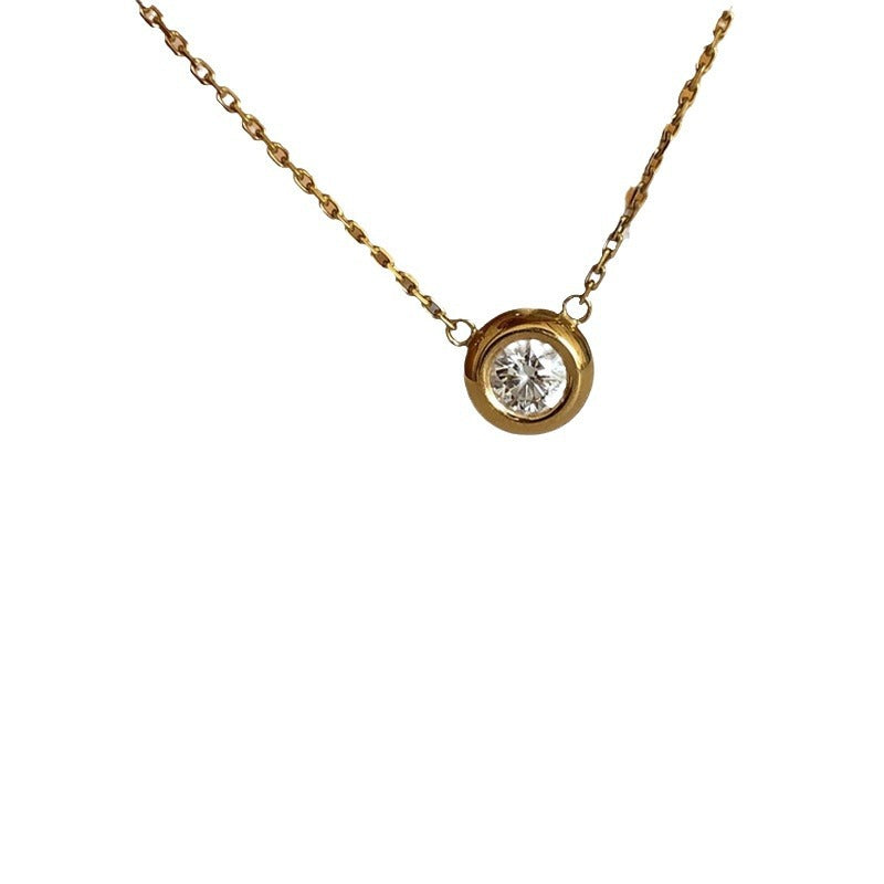Simple Mini Round CZ Bubble 925 Sterling Silver Stacker Necklace