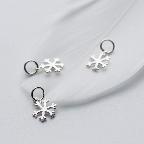 Trendy Snowflake Winter 925 Silver DIY Charm