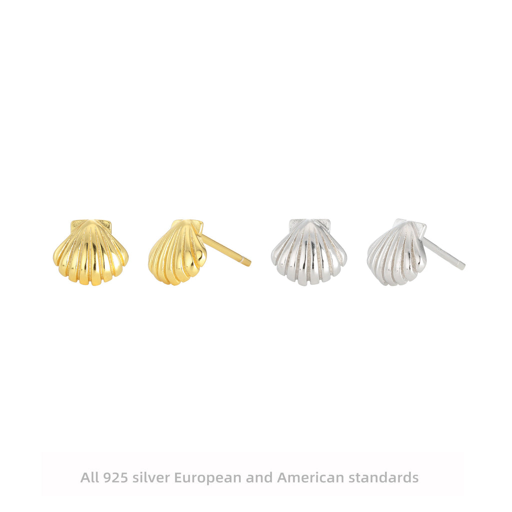 cute scallop shaped wholesale, exquisite lucky flower earrings