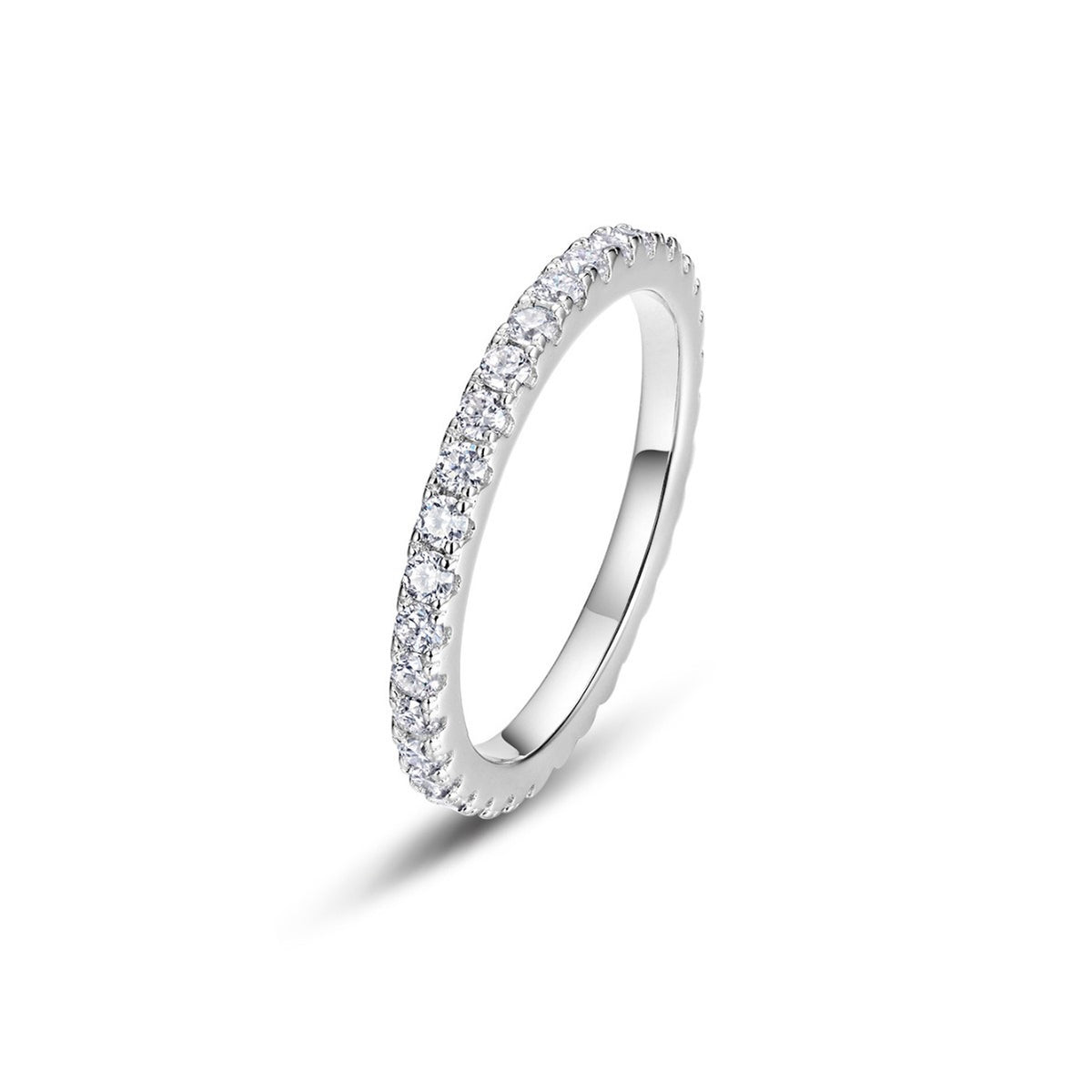 Round Moissanite Fully Set 925 Sterling Silver Ring