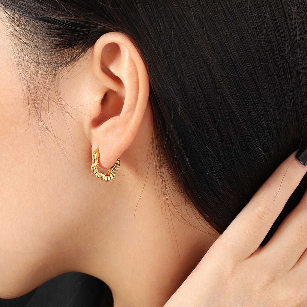 Women Fashion Jewelry Chic 999 Pure Silver Colorful CZ Hollow Four Leaf Clover Lucky Hoop Earrings