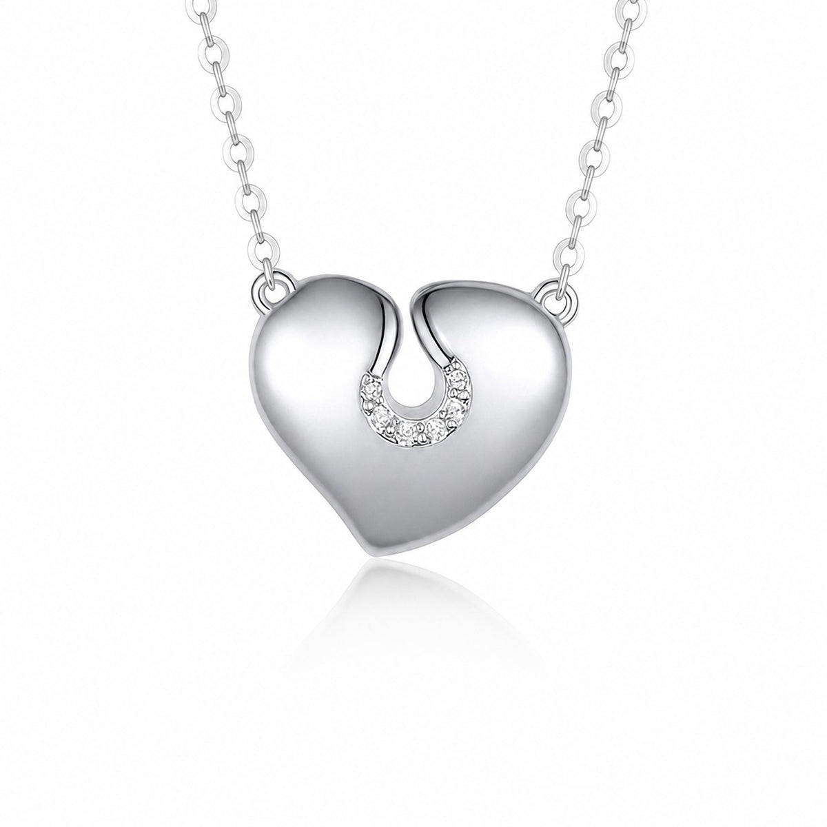 Heart Shape Moissanite 925 Sterling Silver Pendant Minimalist Clavicle Necklace