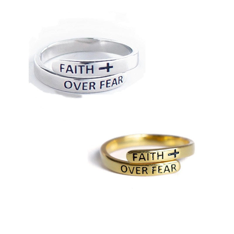 Religious Cross Faith 925 Sterling Silver Adjustable Open Wrap Band Ring
