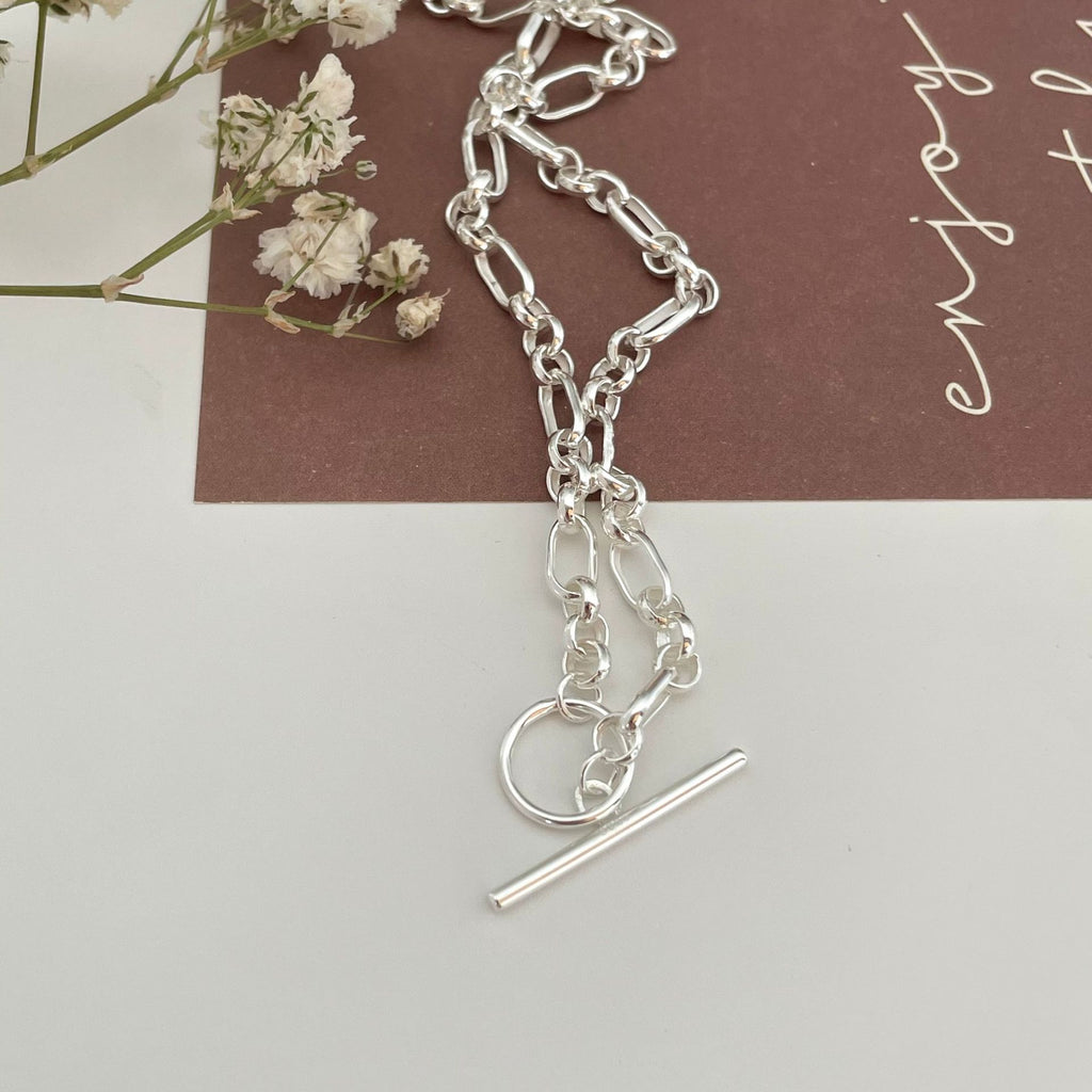 Classic OT Shape Office Curb Chain 925 Sterling Silver Necklace