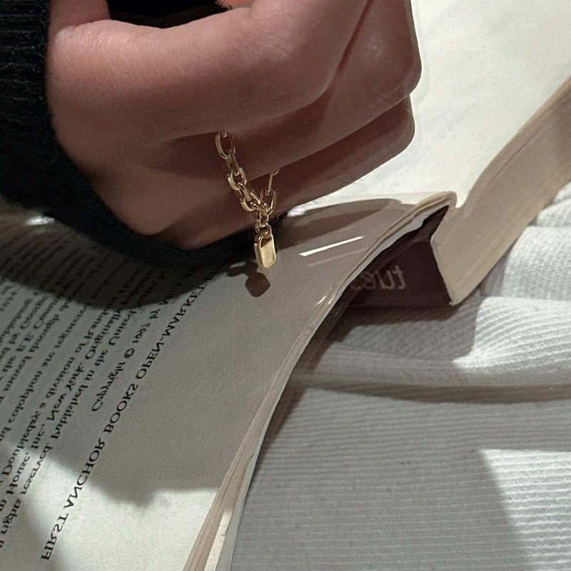 Minimalist Stackable Geometric Chain Link 925 Sterling Silver Ring