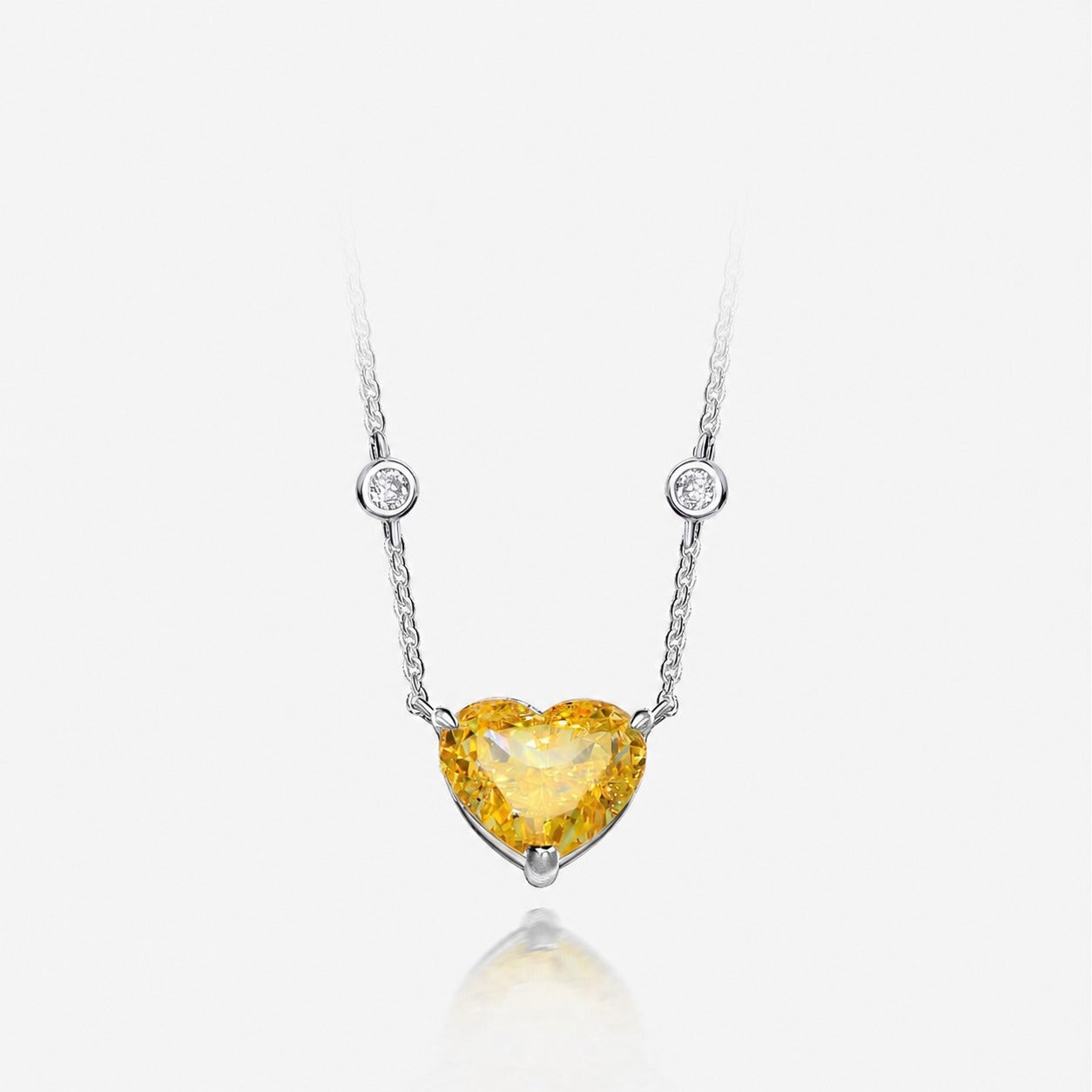 Heart Shaped High Carat Diamond Pendant on a 925 Sterling Silver Heart Necklace