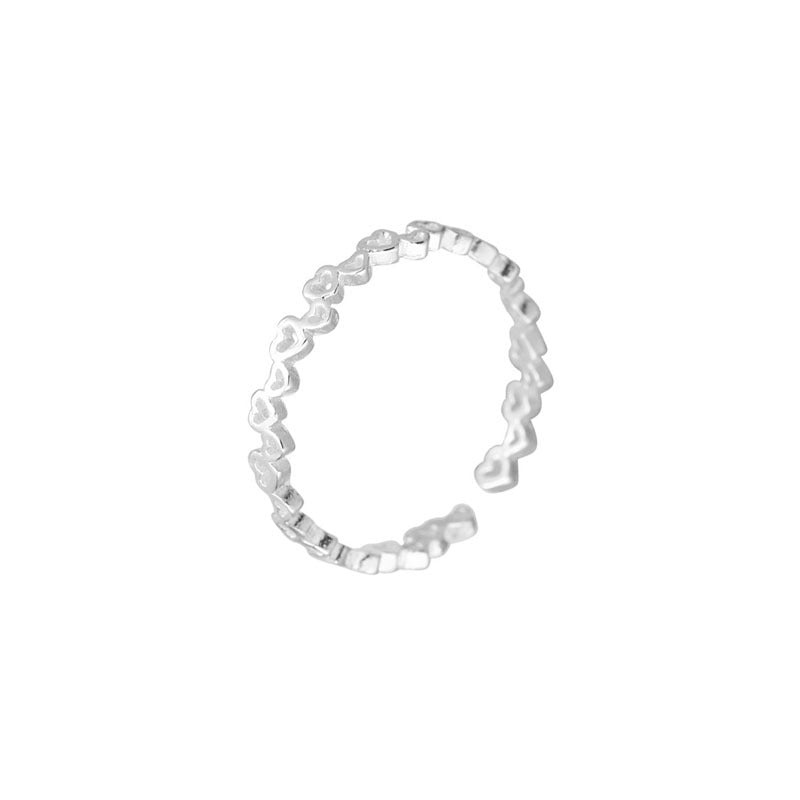 Sweet Hollow Heart by Heart 925 Sterling Silver Adjustable Ring