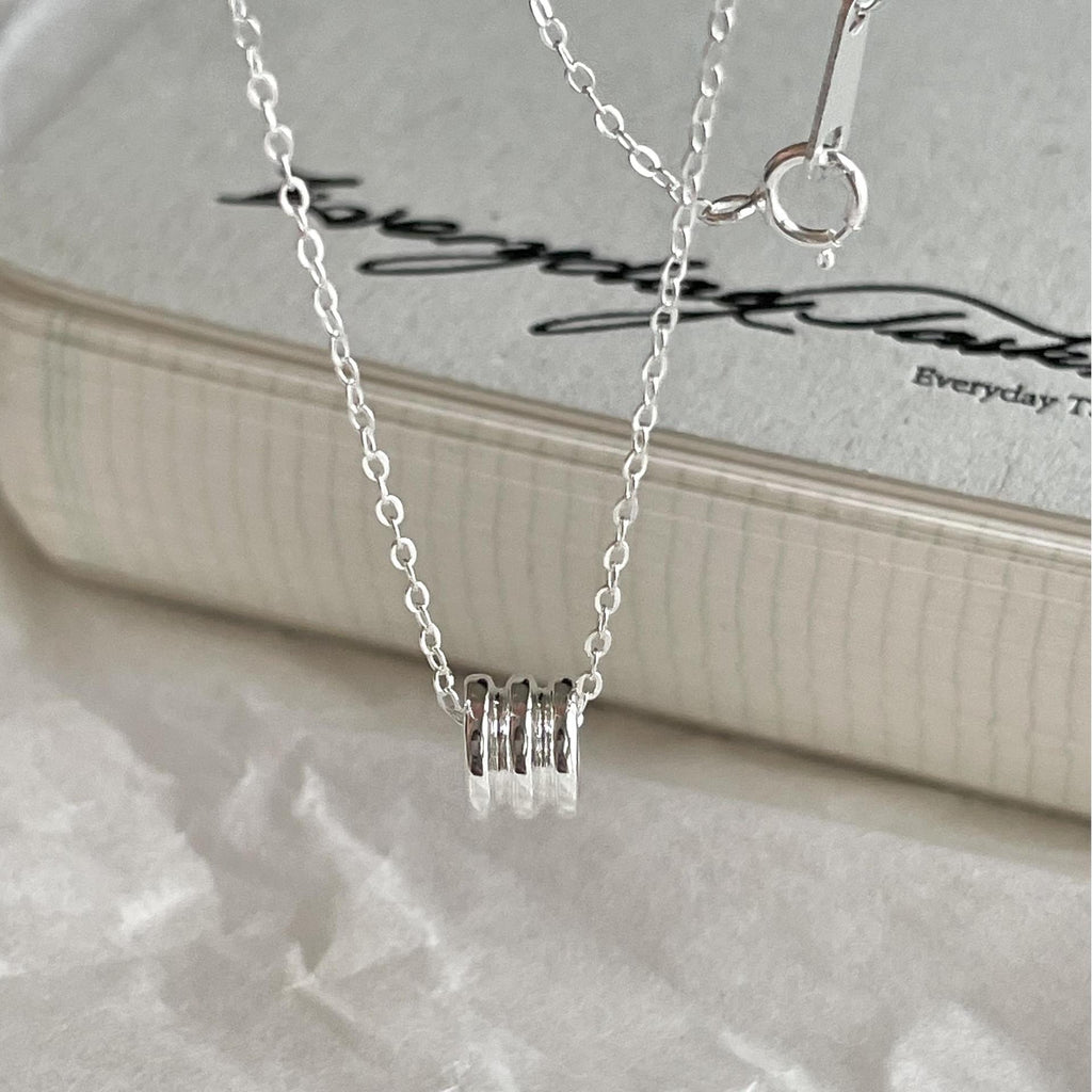 Women Simple Lucky Beads 925 Sterling Silver Necklace