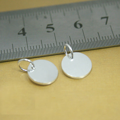 Custom Personalized 925 Sterling Silver Circle Round Blank 8mm 10mm