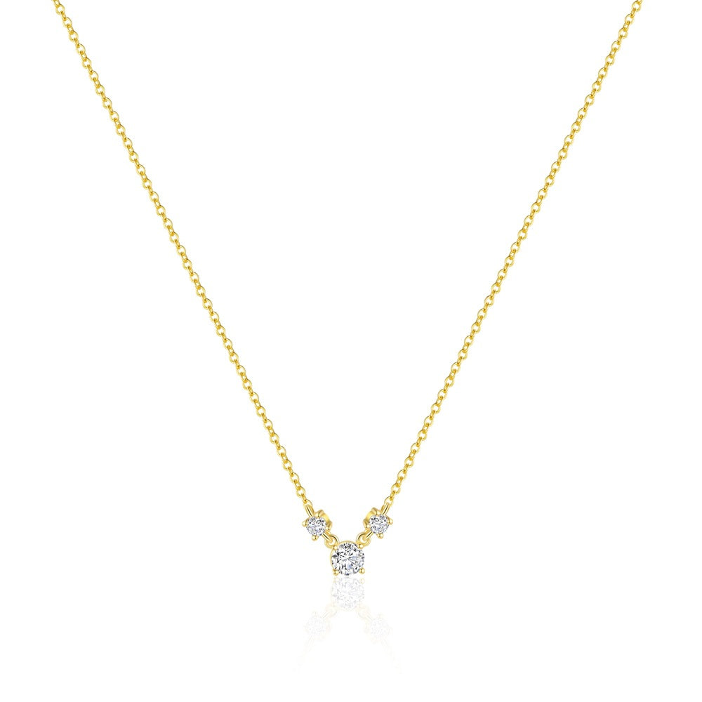 Women Elegant Natural Pearls CZ Star 925 Sterling Silver Necklace