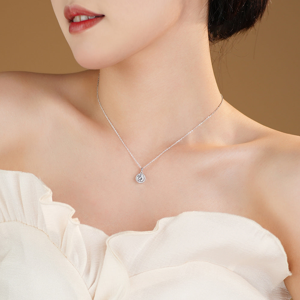 Women Elegant Shining Round CZ 925 Sterling Silver Adjustable Ring Earrings Necklace