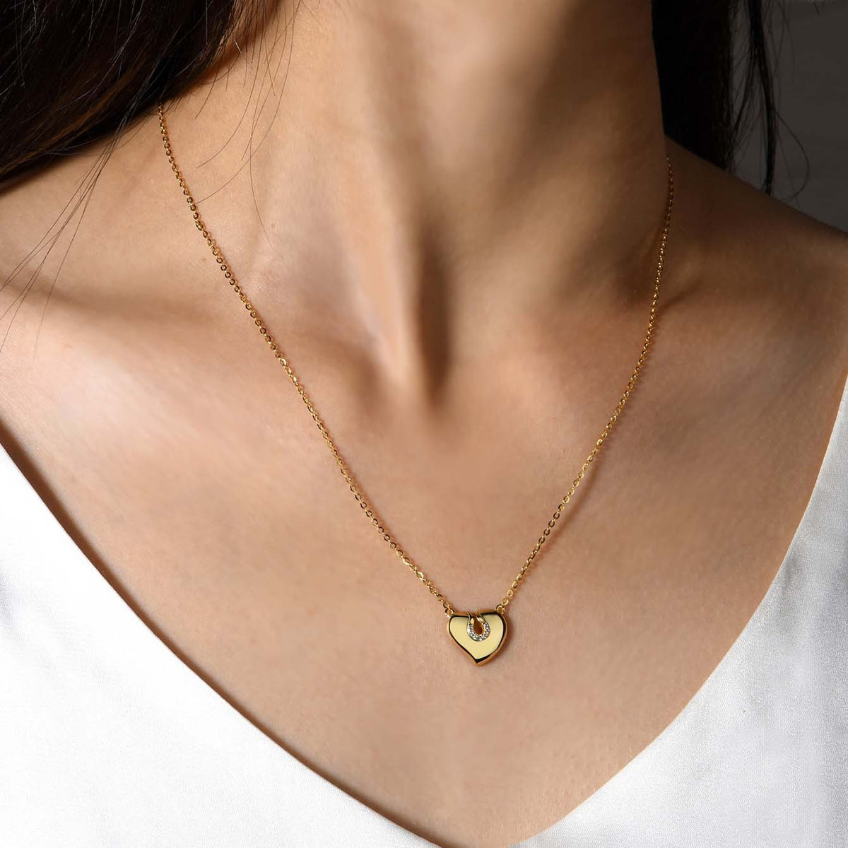 Heart Shape Moissanite 925 Sterling Silver Pendant Minimalist Clavicle Necklace