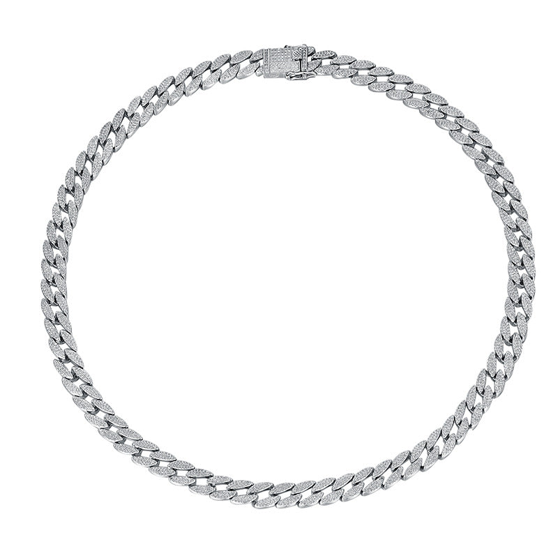 Men's Fashion Cubic Hollow Chain 925 Sterling Silver Necklace