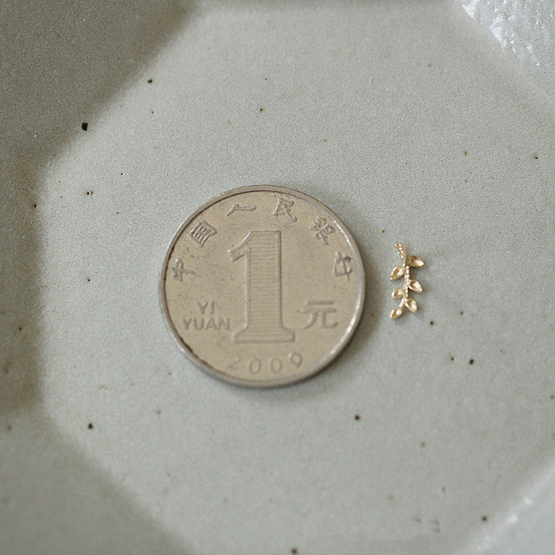 Cute Simple Minu Gold Tree Branch 925 Sterling Silver Stud Earrings