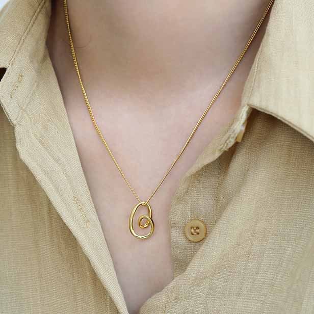 Simple Irregular Hollow Heart 925 Sterling Silver Necklace