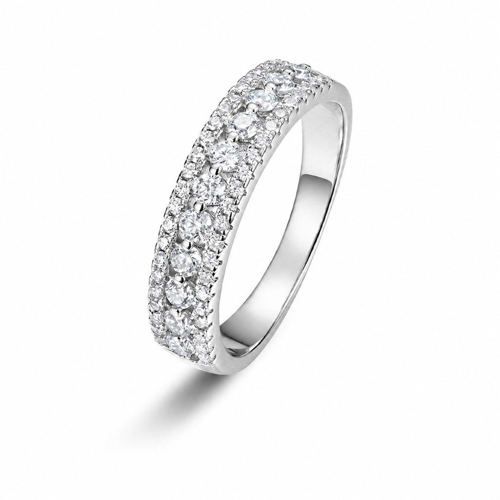 Mossanite Geometric Multi-Stone 925 Sterling Silver Ring
